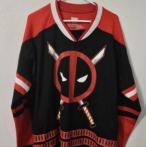 Marvel Deadpool #91 Logo Shirt Hockey Style Jersey Size Adult Medium